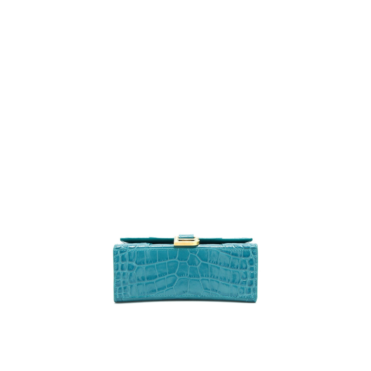 Balenciaga Hourglass XS Croc-Effect Leather Blue | Designer Top Handle Bag