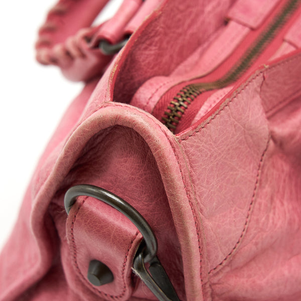 Balenciaga Classic city Pink bag black hardware | Designer Leather Handbag
