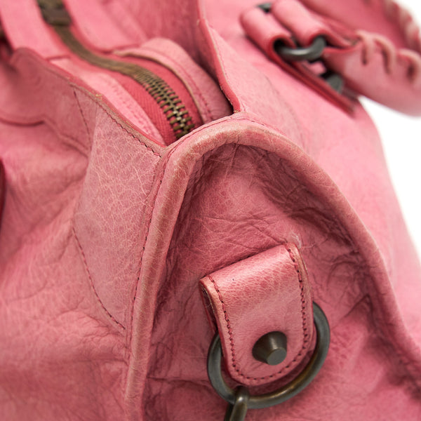 Balenciaga Classic city Pink bag black hardware | Designer Leather Handbag