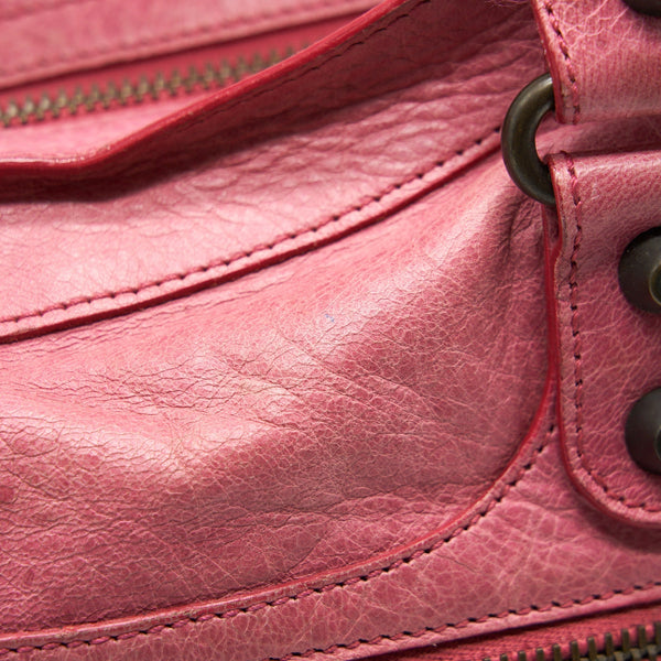 Balenciaga Classic city Pink bag black hardware | Designer Leather Handbag
