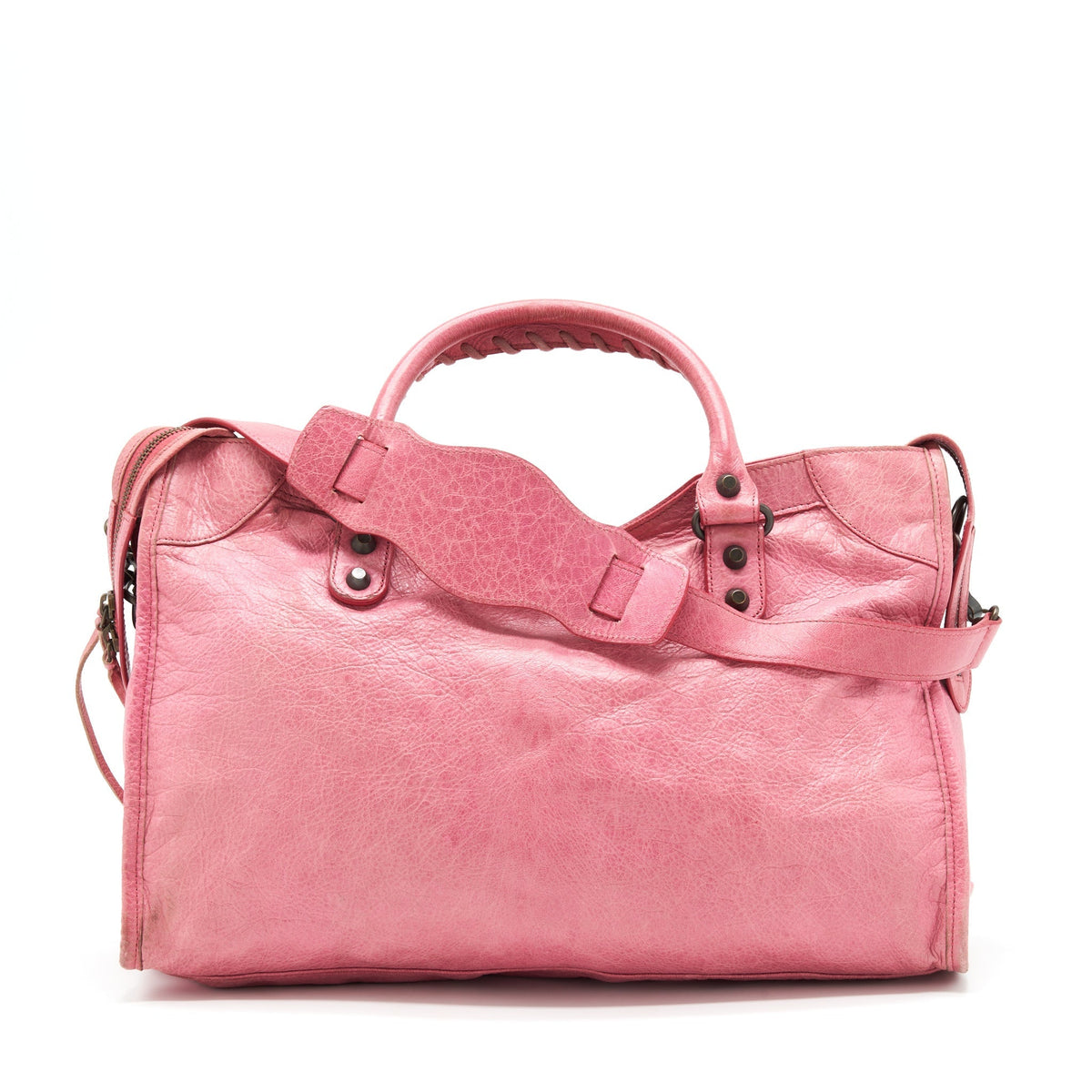 Balenciaga Classic city Pink bag black hardware | Designer Leather Handbag