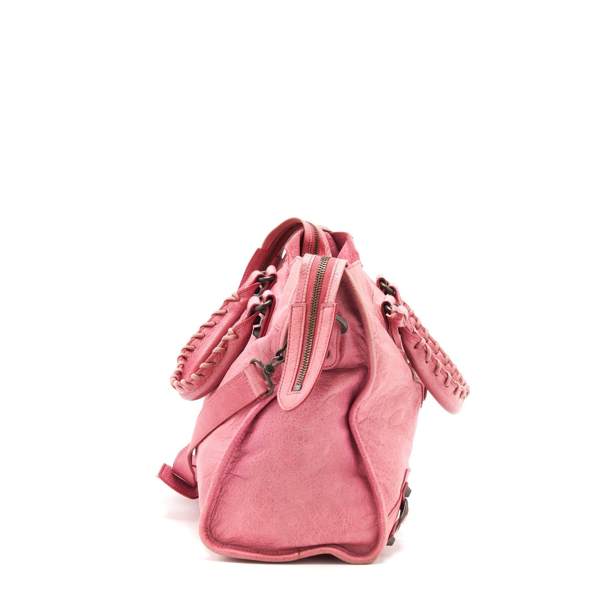 Balenciaga Classic city Pink bag black hardware | Designer Leather Handbag