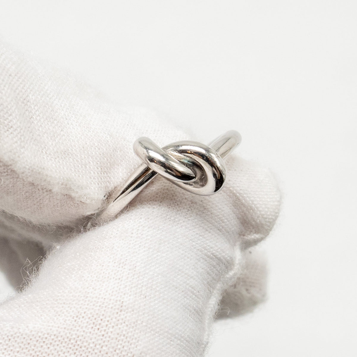 Celine Jewellery? Celine Size 52 Knot Ring Brass Rhodium Silver Tone Luxury Designer Statement Jewellery