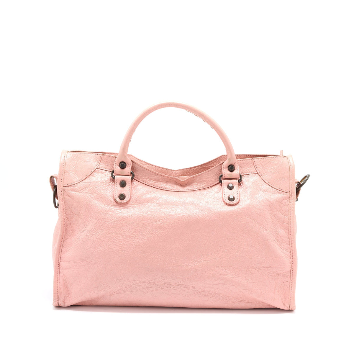 Balenciaga Classic City Bag Leather Pink Black Hardware — Designer Leather Handbag