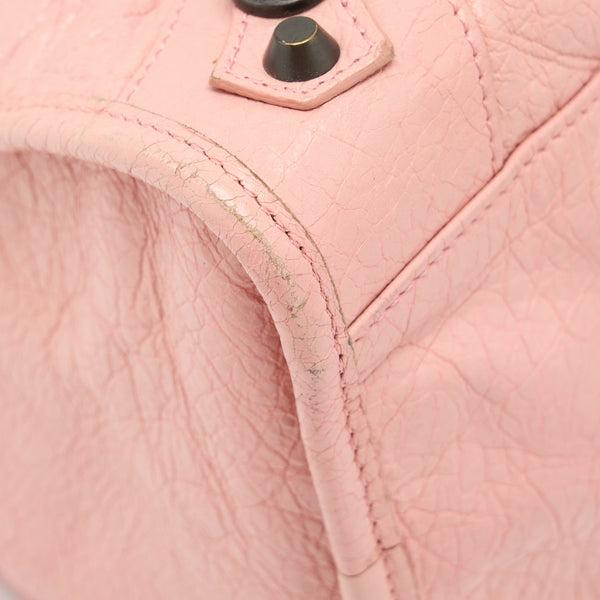Balenciaga Classic City Bag Leather Pink Black Hardware — Designer Leather Handbag
