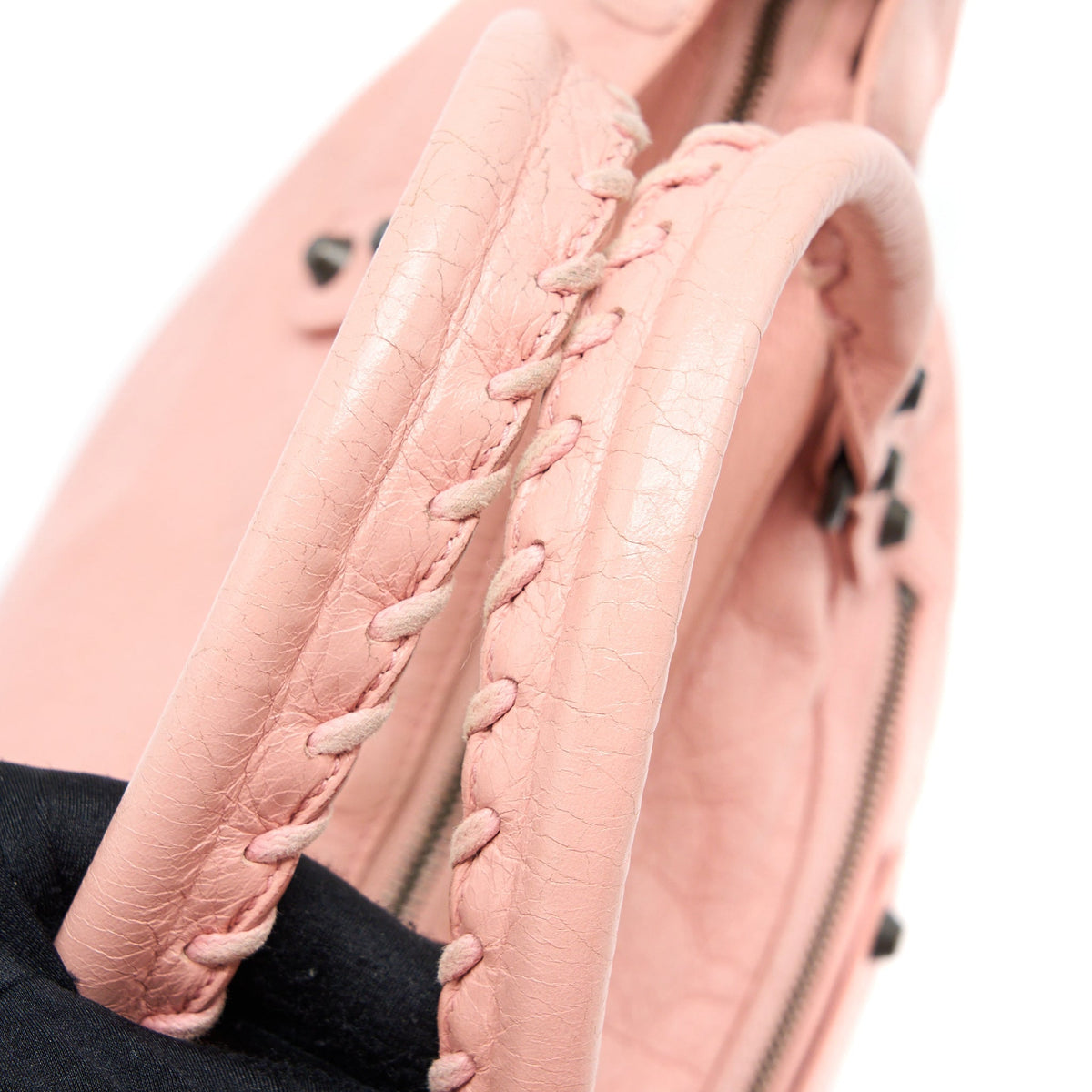 Balenciaga Classic City Bag Leather Pink Black Hardware — Designer Leather Handbag
