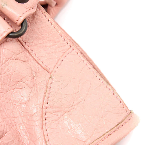 Balenciaga Classic City Bag Leather Pink Black Hardware — Designer Leather Handbag