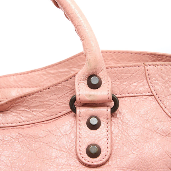 Balenciaga Classic City Bag Leather Pink Black Hardware — Designer Leather Handbag