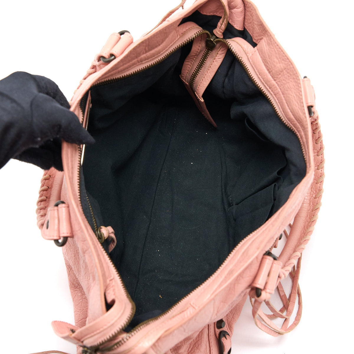 Balenciaga Classic City Bag Leather Pink Black Hardware — Designer Leather Handbag
