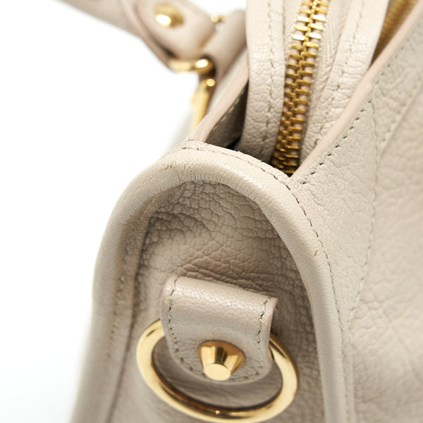 Balenciaga Mini City Bag Beige GHW — Designer Leather Handbag