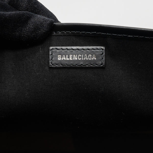 Balenciaga Cabas Tote Bag Canvas/Calfskin Beige/Black SHW — Luxury Canvas Tote Bag