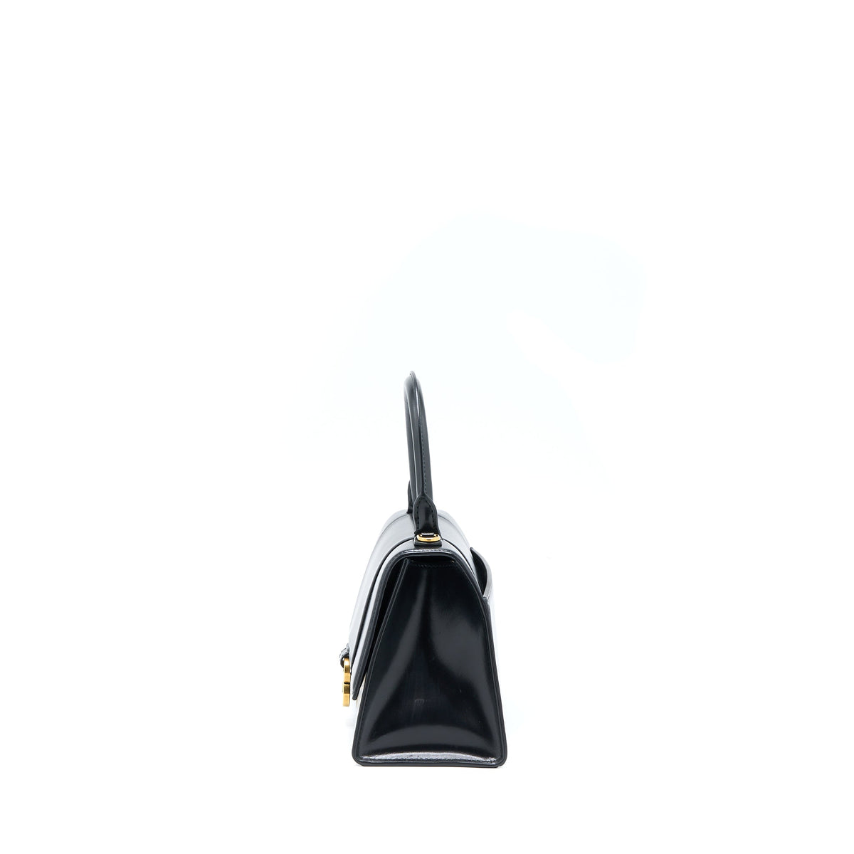 Balenciaga Hourglass Small Handbag Box Calfskin Black GHW | Designer Top Handle Bag