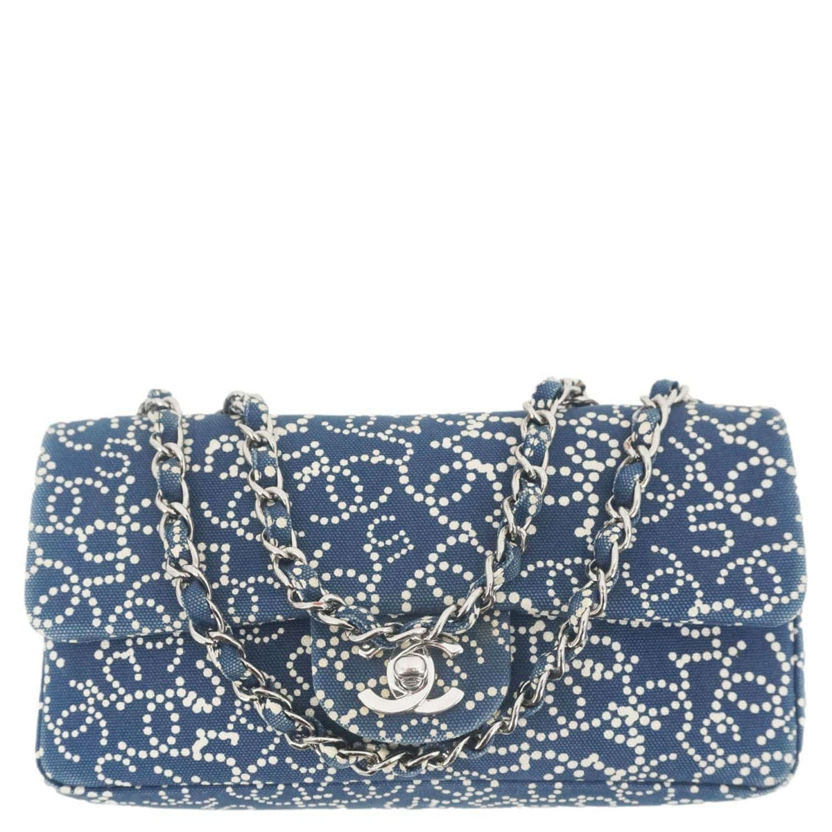 Chanel Bags Chanel Coco Mark No 5 Icon Canvas Chain Shoulder Bag Navy Blue Luxury Designer Leather Handbag