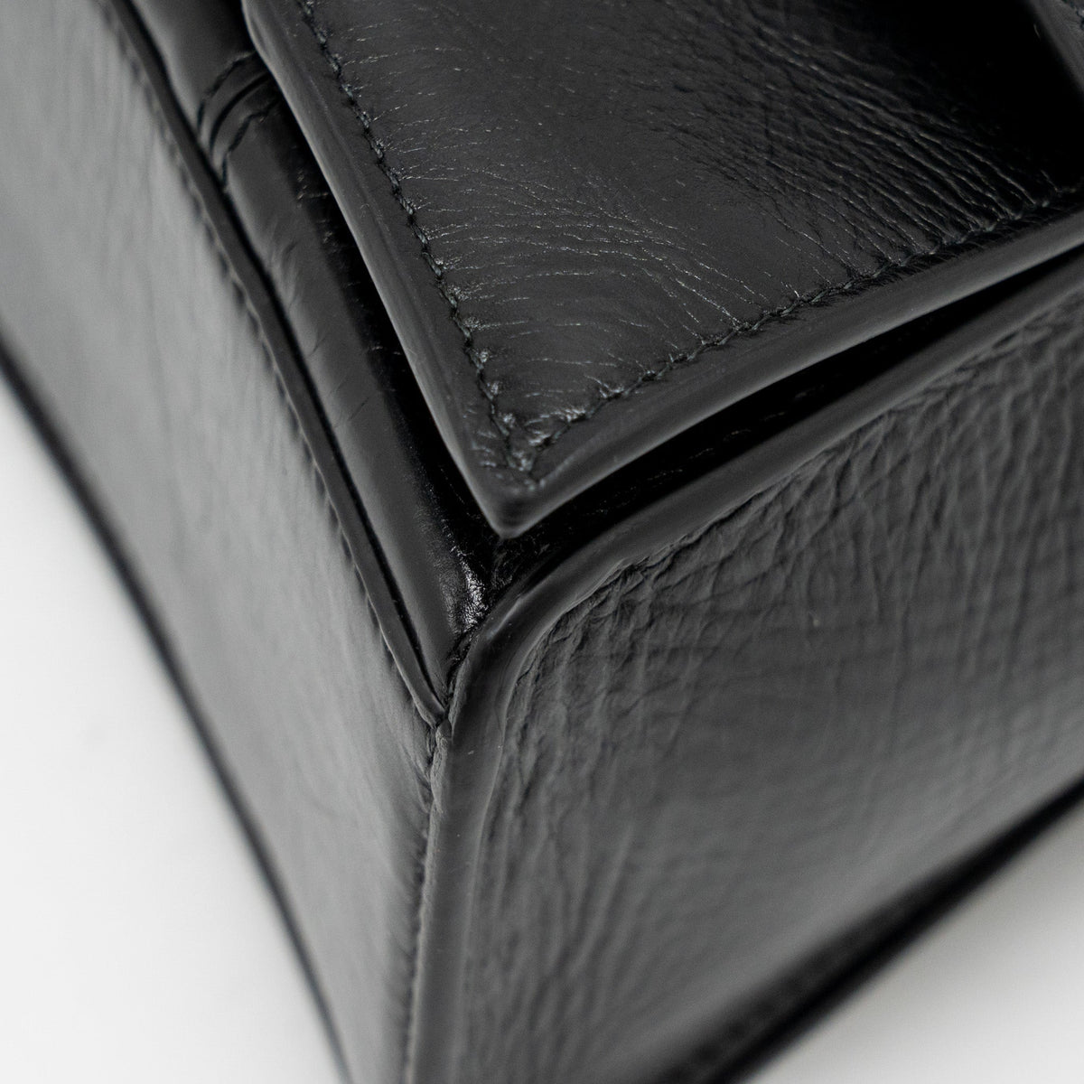 Side view of Balenciaga handbag Black premium designer bag