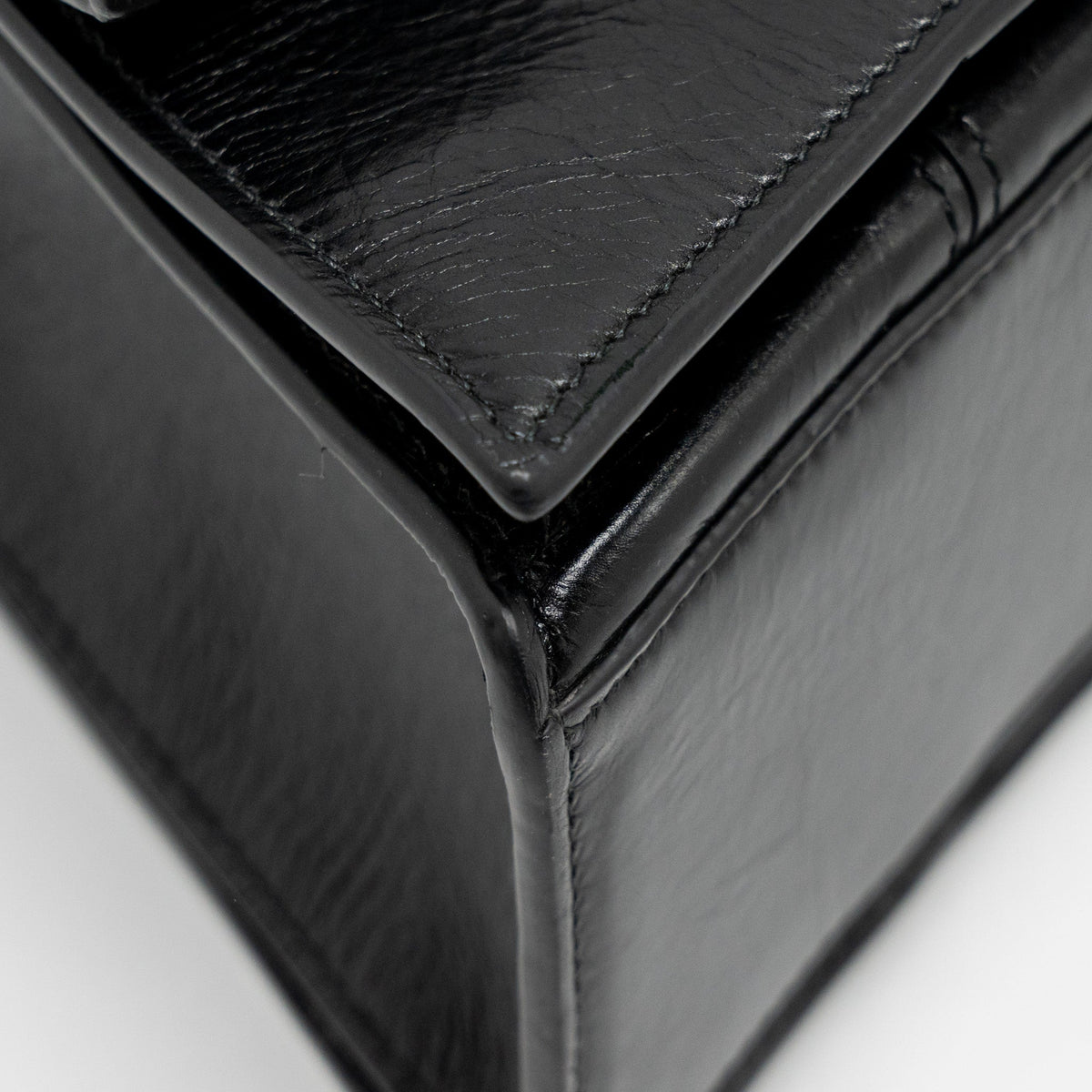 Balenciaga authentic luxury handbag Black leather craftsmanship