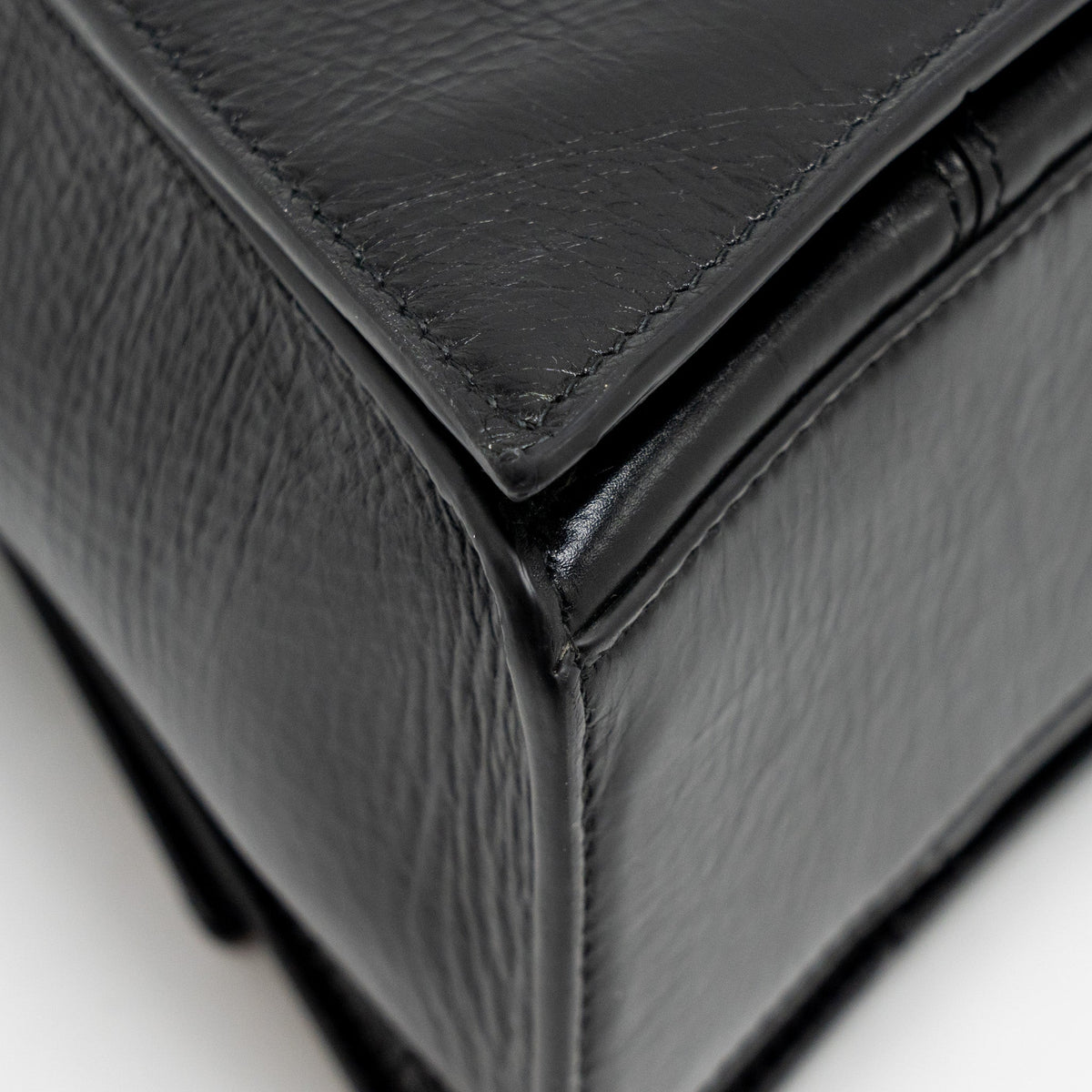 Balenciaga authentic luxury handbag Black leather craftsmanship