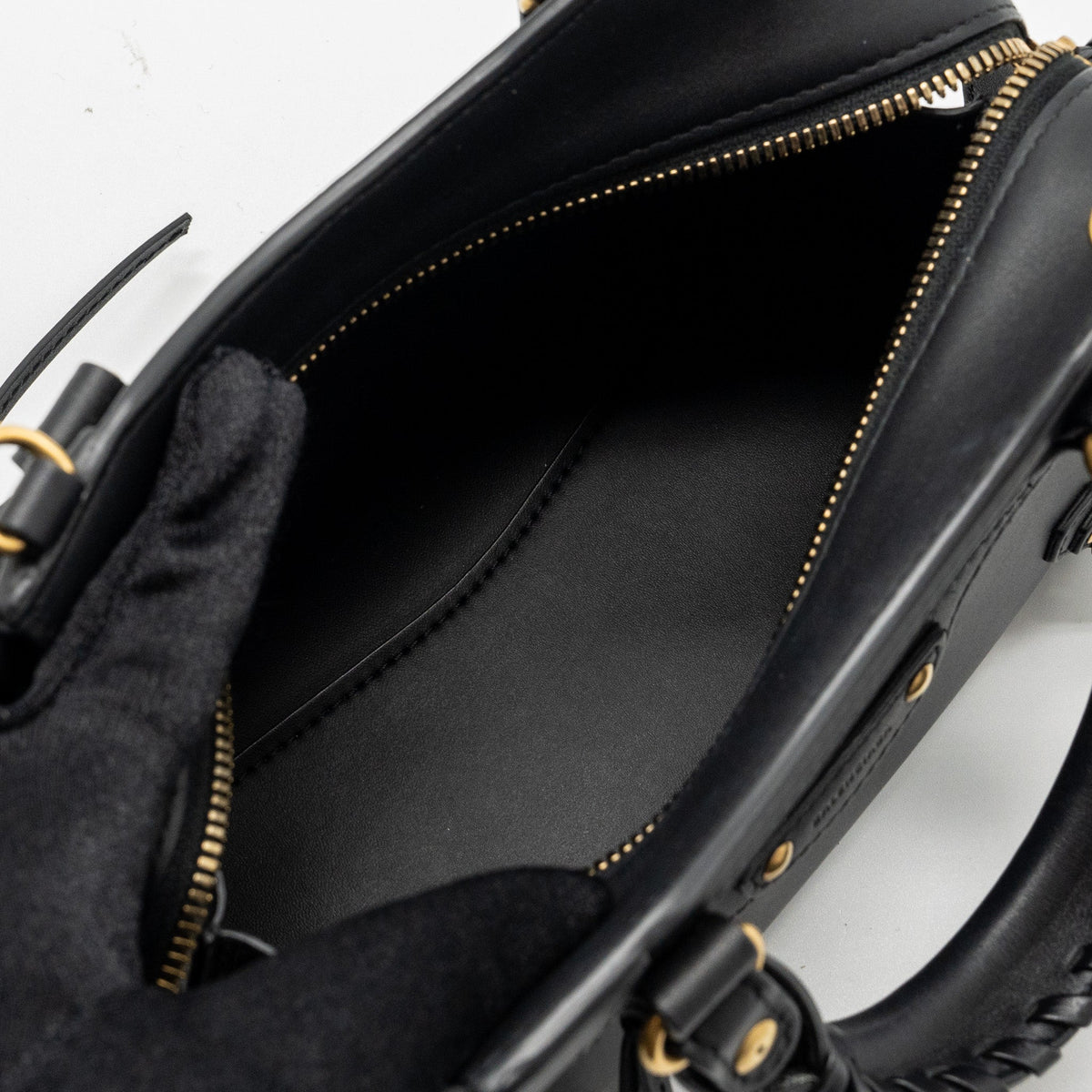 Side view of Balenciaga handbag Black premium designer bag