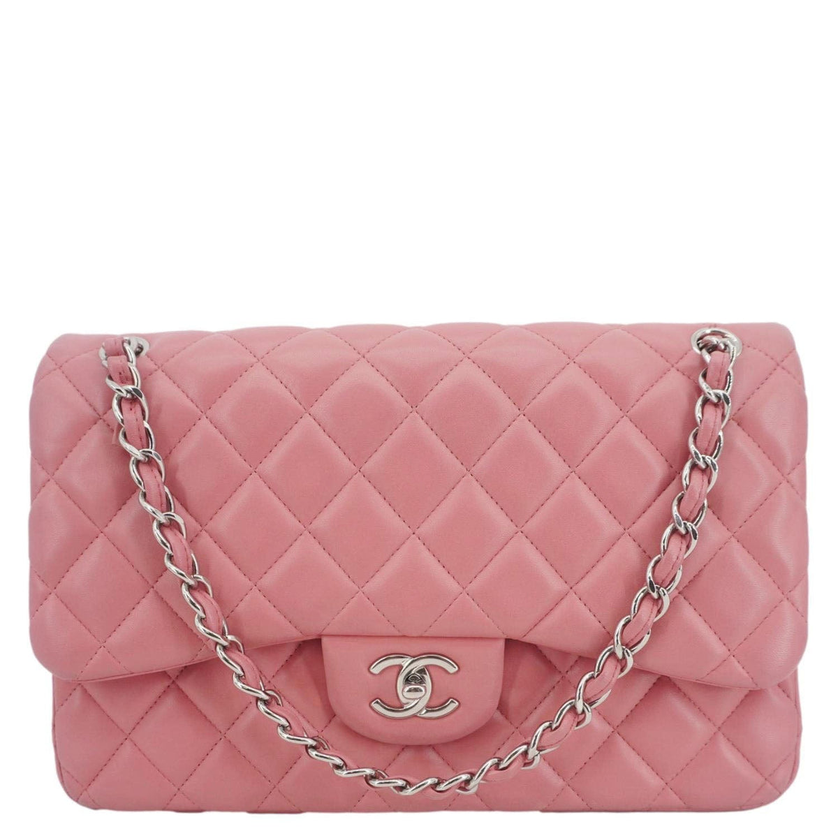 Chanel Bags Chanel Classic Double Flap Jumbo Quilted Leather Crossbody Bag Pink Premium Designer Shoulder Bag