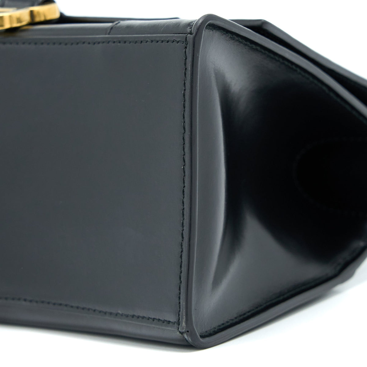 Balenciaga Hourglass Small Handbag Box Calfskin Black GHW | Designer Top Handle Bag