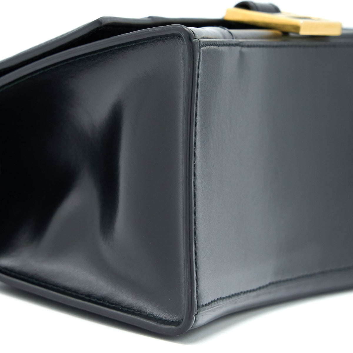 Balenciaga Hourglass Small Handbag Box Calfskin Black GHW | Designer Top Handle Bag