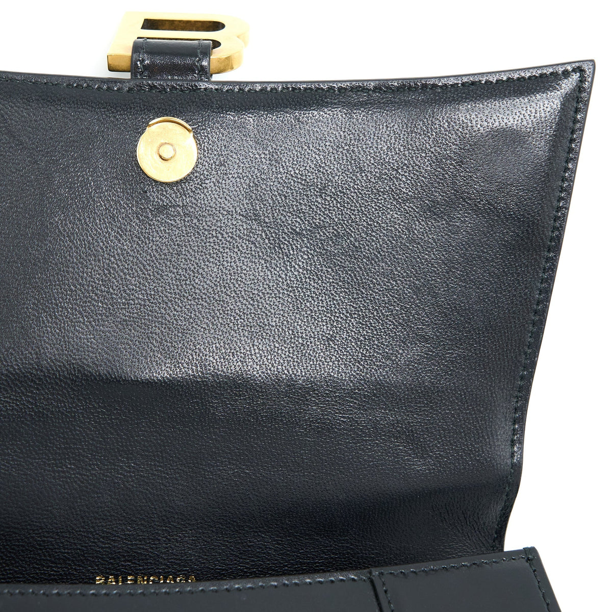 Balenciaga Hourglass Small Handbag Box Calfskin Black GHW | Designer Top Handle Bag