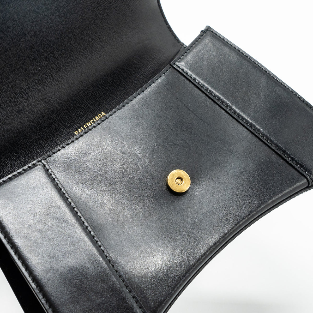 Side view of Balenciaga handbag Black premium designer bag