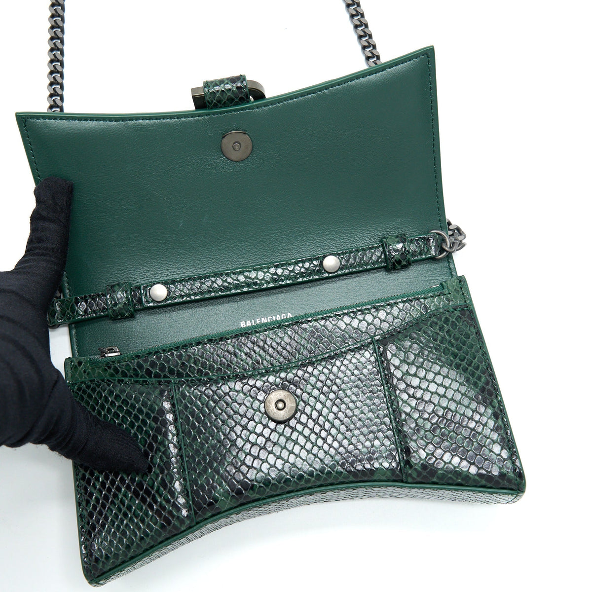 Side view of Balenciaga handbag Black premium designer bag