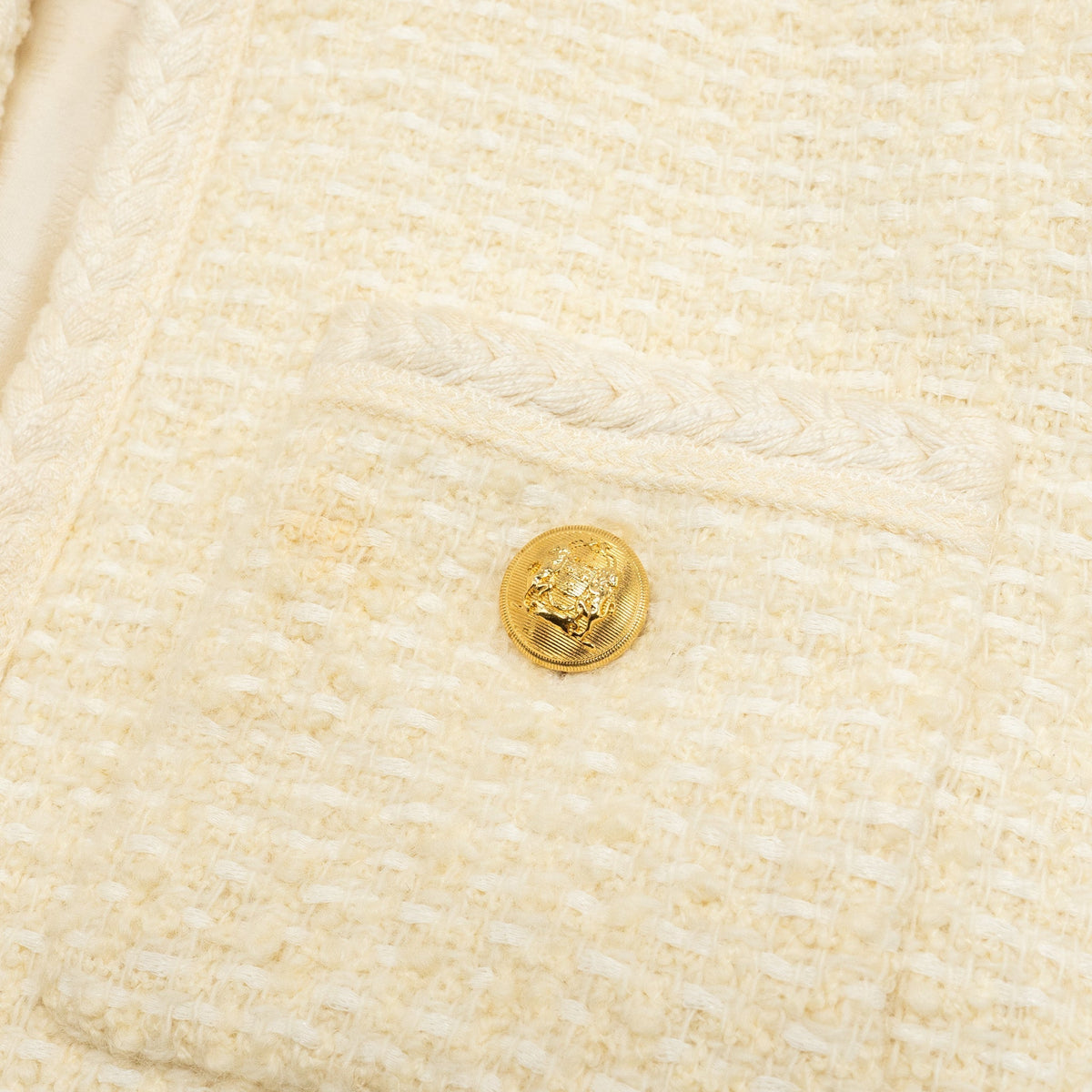 Celine Jackets? Celine Size 34 Tweed Jacket Wool Cotton White Stylish Everyday Designer Outerwear
