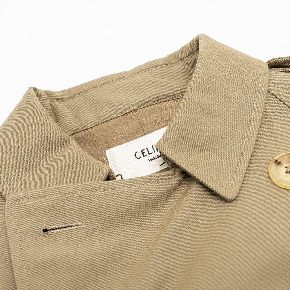Celine Jackets? Celine size 42 Trench Coat Laine Cotton beige Premium Casual Designer Jacket