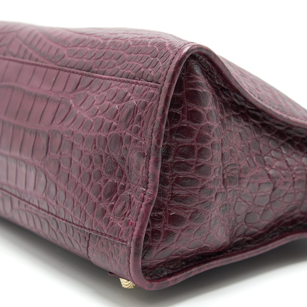 Side view of Balenciaga handbag Burgundy premium designer bag