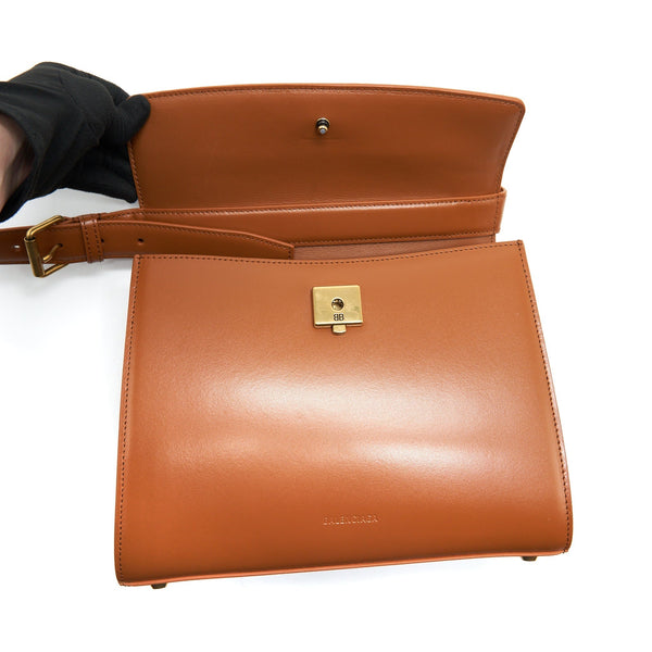 Balenciaga Ghost Medium Shoulder Bag Calfskin Caramel GHW | Designer Ghost Shoulder Bag