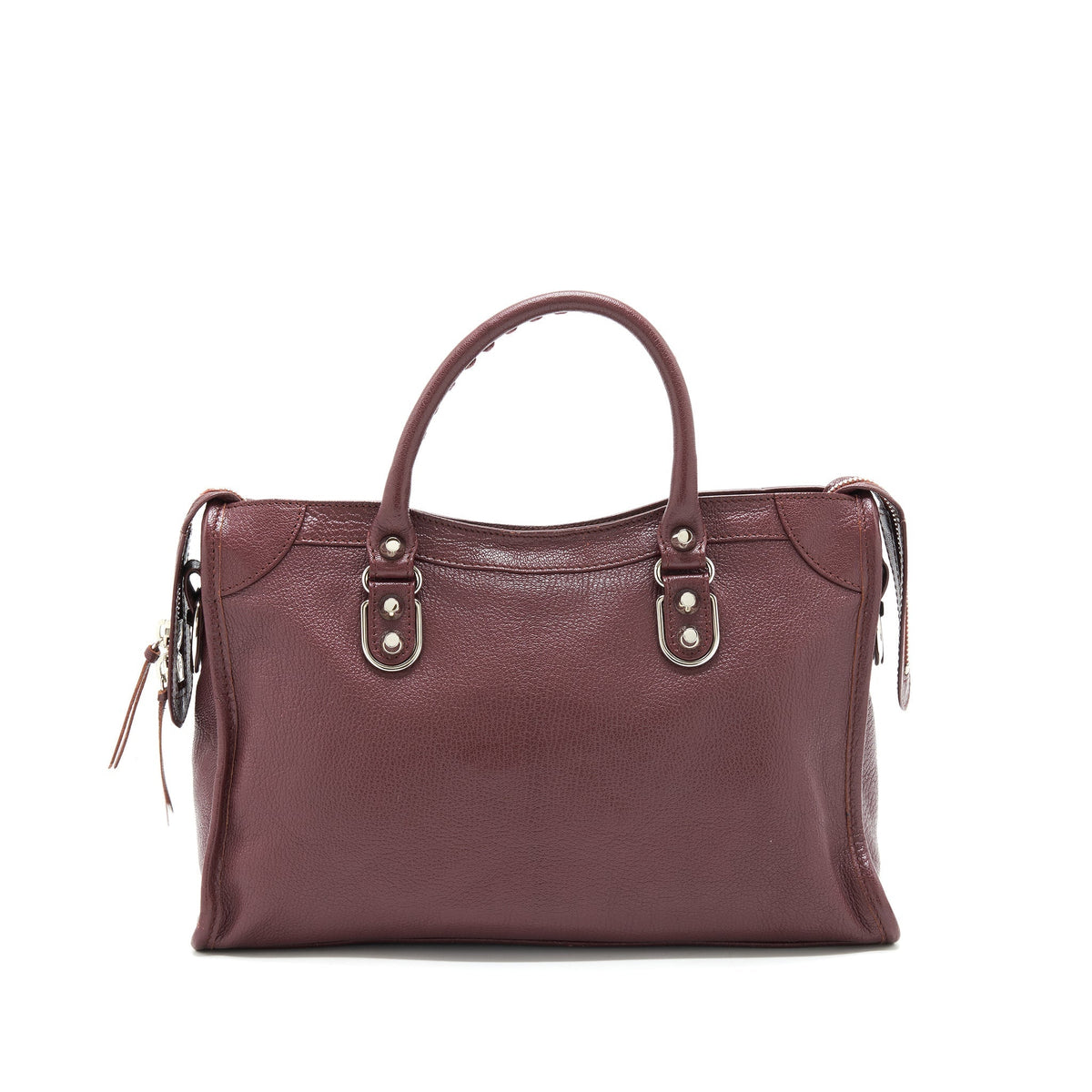 Balenciaga Small City Edge Burgundy SHW | Designer Leather Handbag