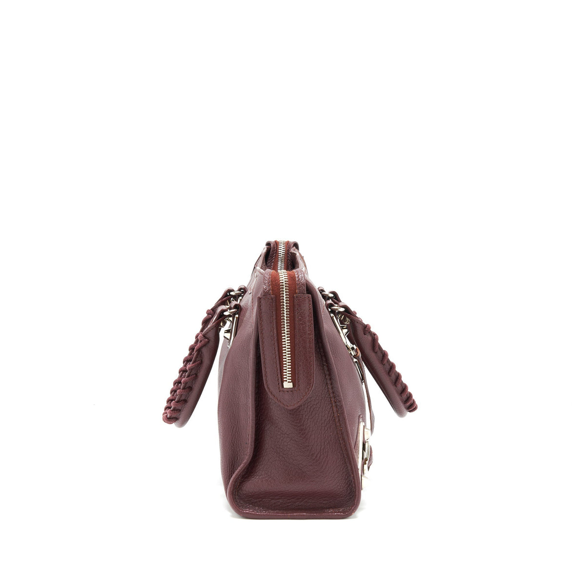 Balenciaga Small City Edge Burgundy SHW | Designer Leather Handbag