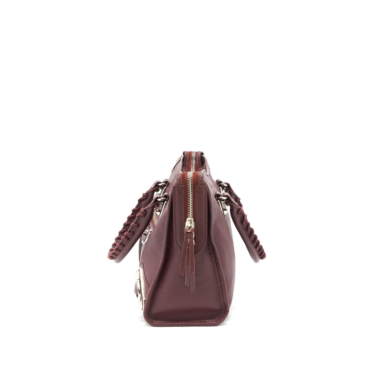 Balenciaga Small City Edge Burgundy SHW | Designer Leather Handbag