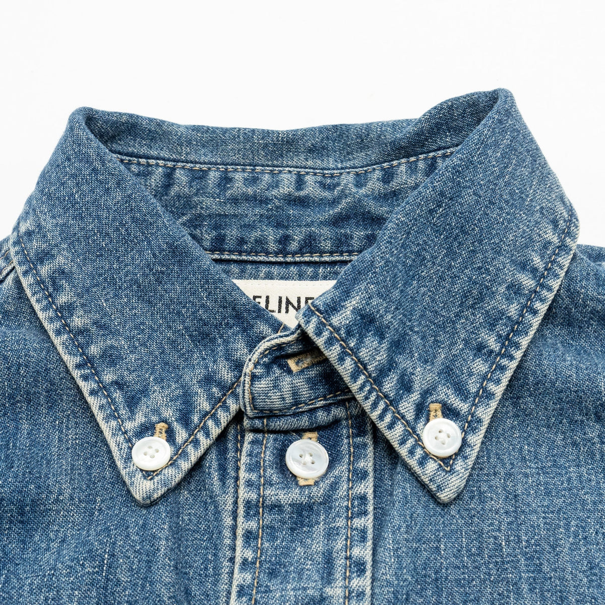 Celine Tops? Celine Size XS Cropped Shirt Cotton in Union Ocean Wash Denim Blue Elegant Everyday Designer Top