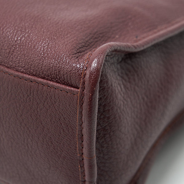 Balenciaga Small City Edge Burgundy SHW | Designer Leather Handbag