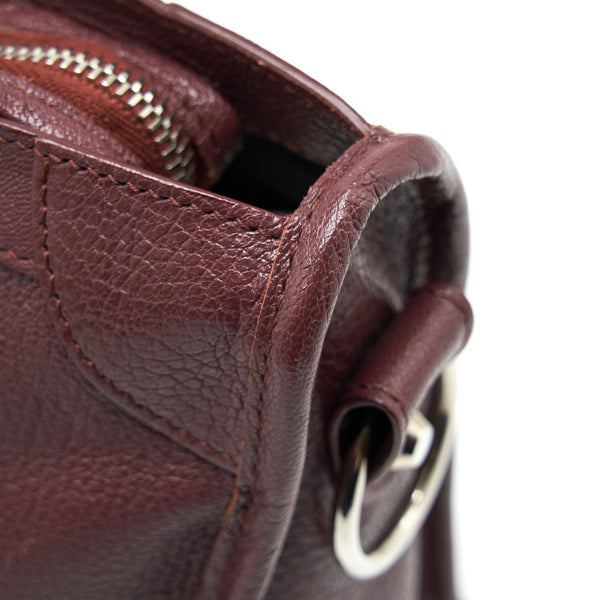 Balenciaga Small City Edge Burgundy SHW | Designer Leather Handbag