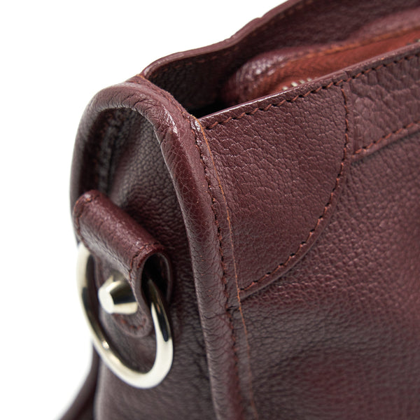 Balenciaga Small City Edge Burgundy SHW | Designer Leather Handbag