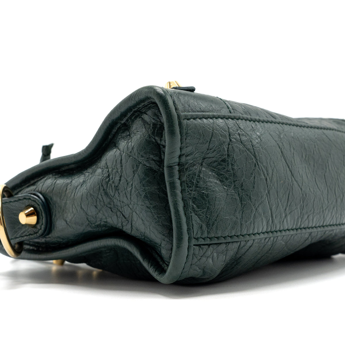 Balenciaga Mini City Bag Dark Green GHW — Designer Leather Handbag