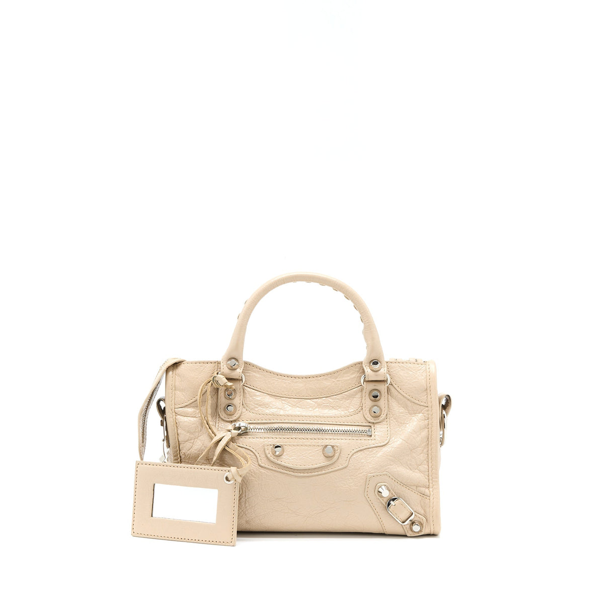 Balenciaga Mini City Bag Beige SHW — Designer Leather Handbag