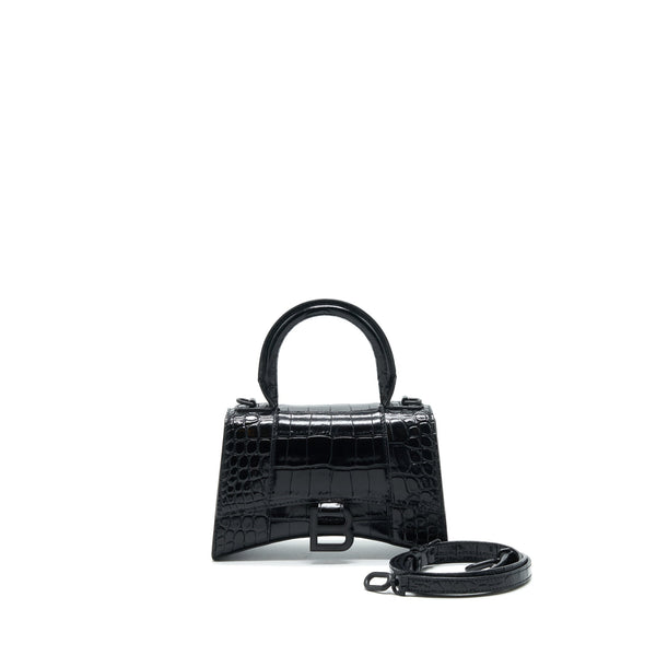 Balenciaga Hourglass XS So Black | Designer Top Handle Bag