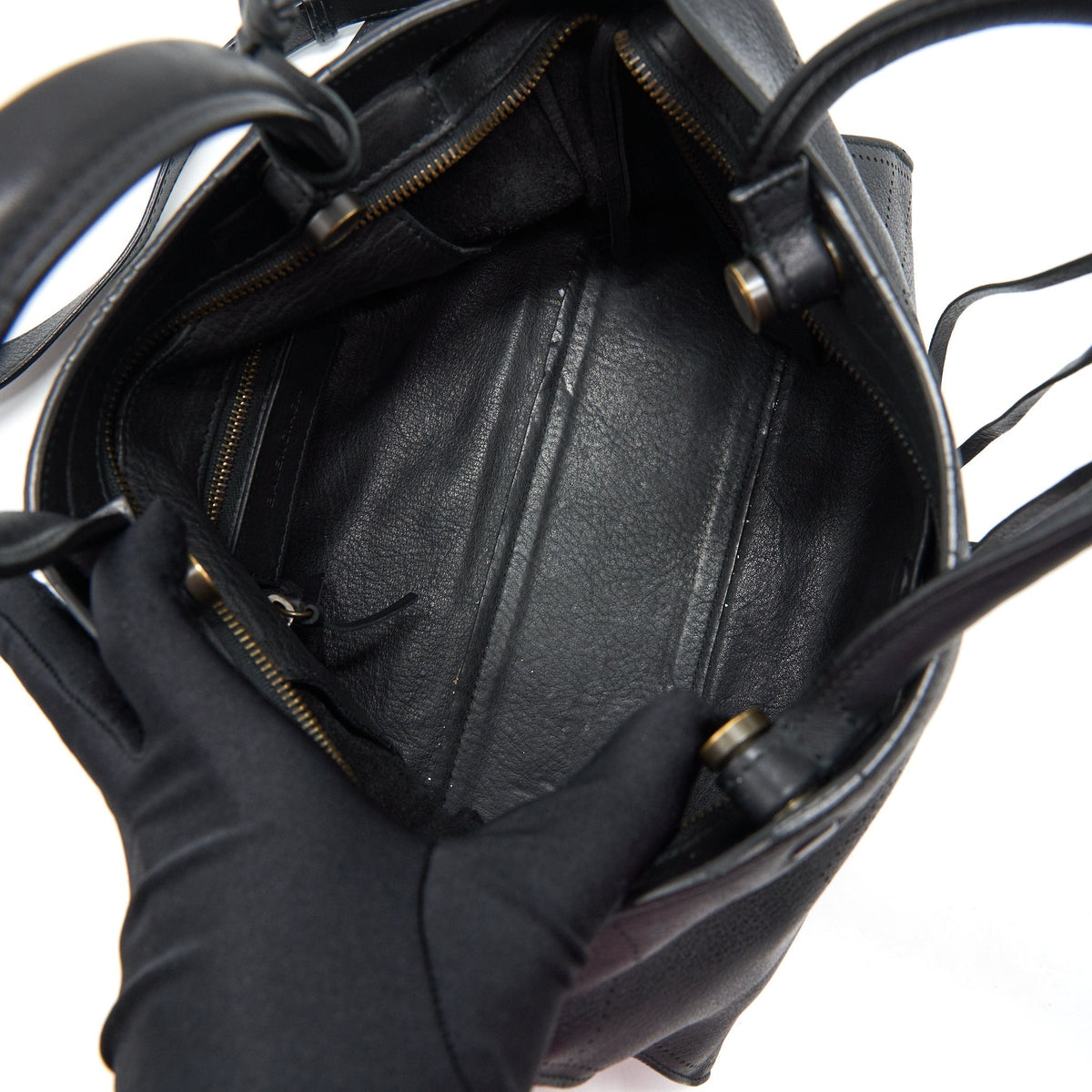 Balenciaga Stud Free blackout City Bag — Designer Leather Handbag