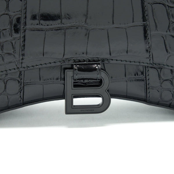 Balenciaga Hourglass XS So Black | Designer Top Handle Bag