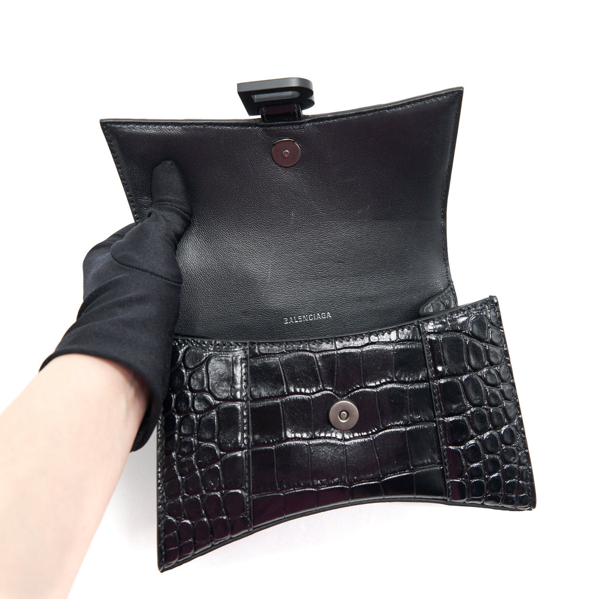 Balenciaga Hourglass XS So Black | Designer Top Handle Bag