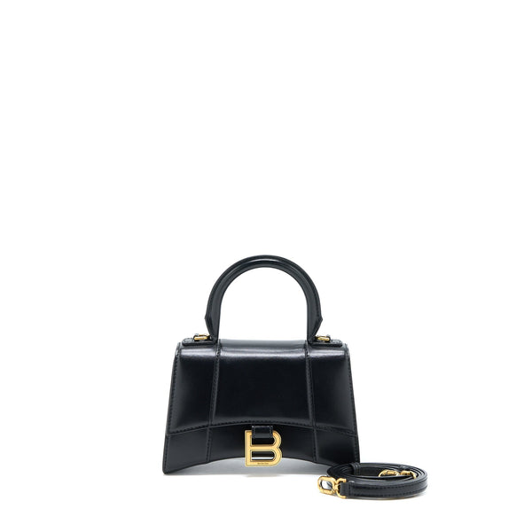 Balenciaga Hourglass XS Calfskin Black GHW | Designer Top Handle Bag