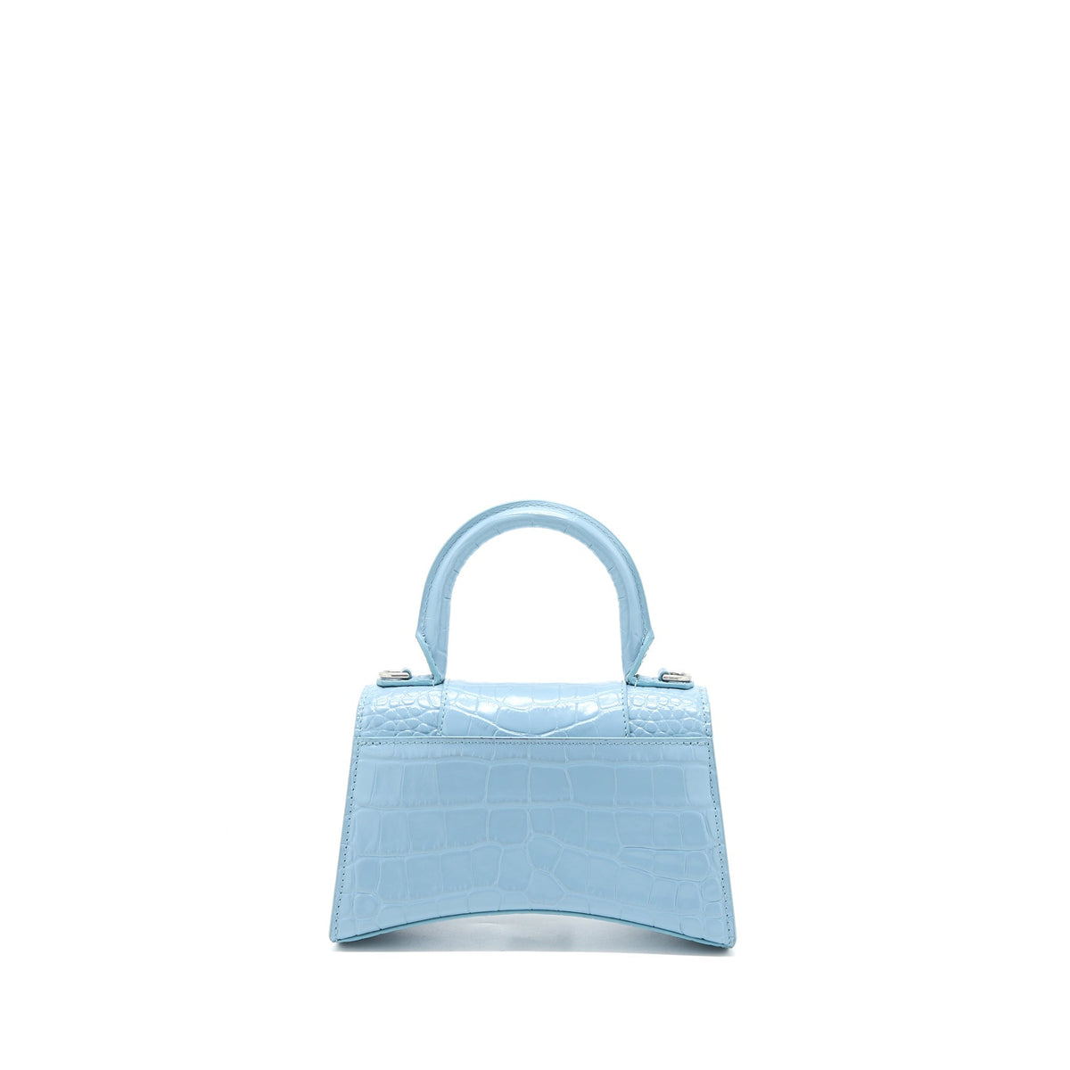 Balenciaga Hourglass XS Cro-Embossed Calfskin Light Blue SHW | Designer Top Handle Bag