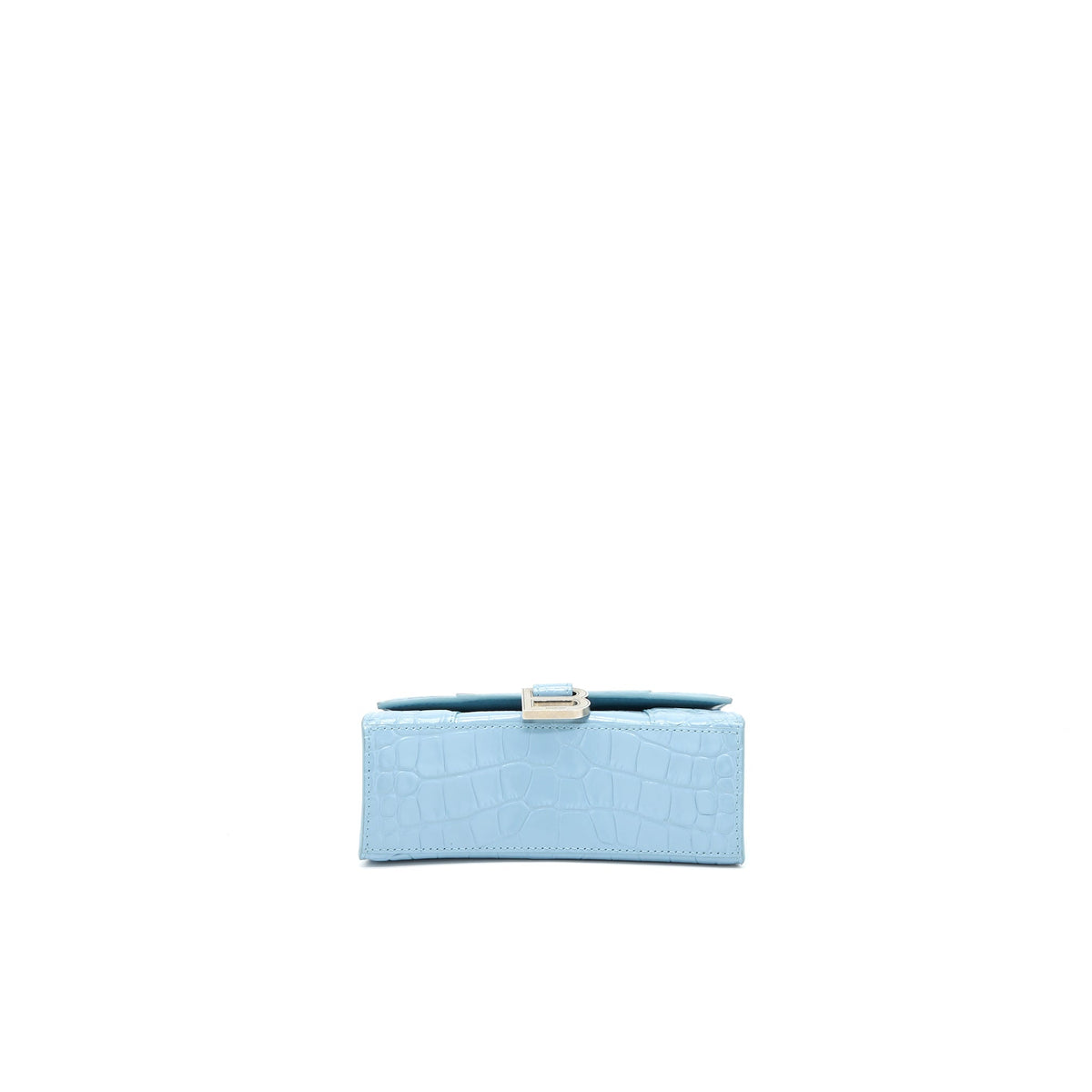 Balenciaga Hourglass XS Cro-Embossed Calfskin Light Blue SHW | Designer Top Handle Bag