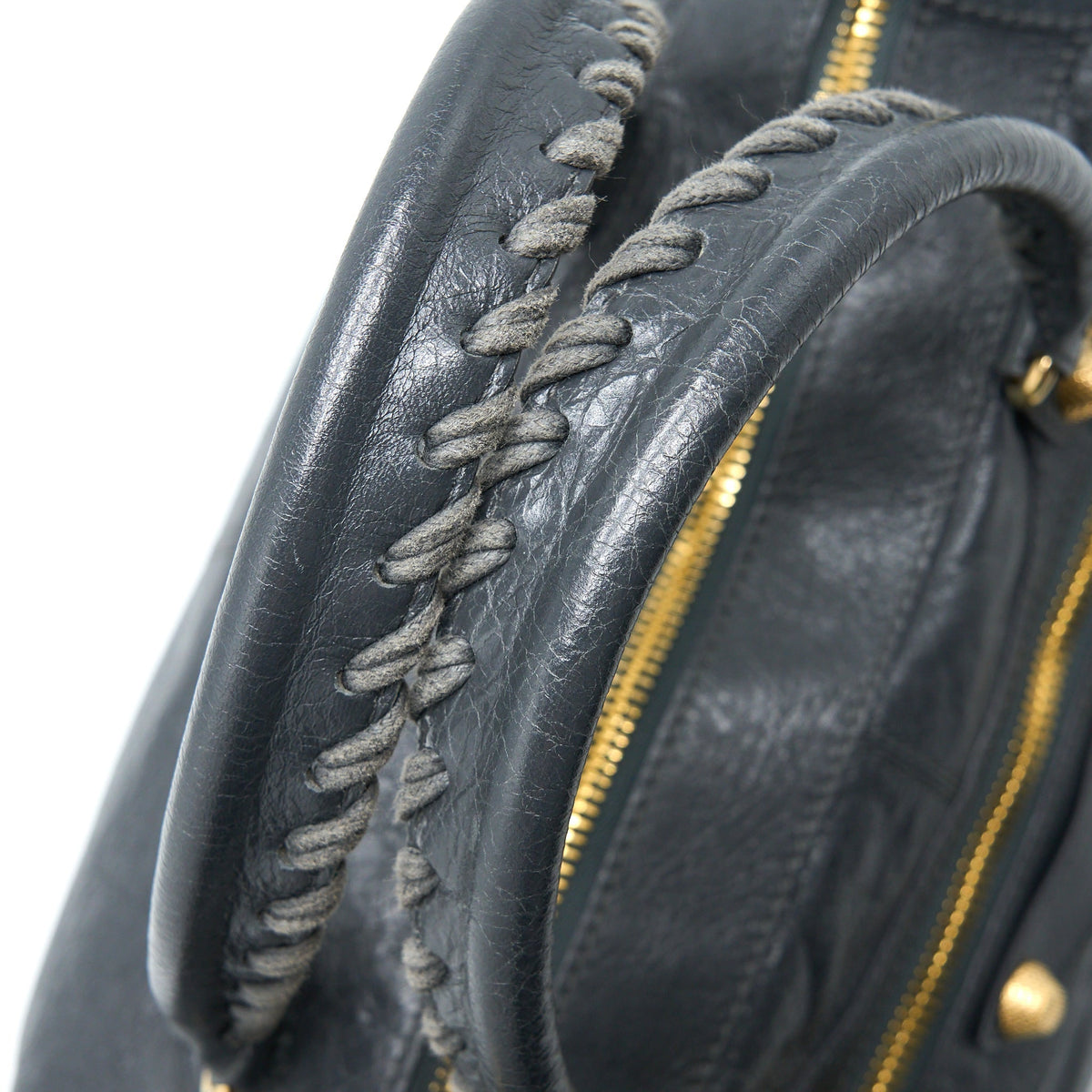 Balenciaga Giant 12 Work City Bag Lambskin Gris Fossile GHW — Designer Leather Handbag
