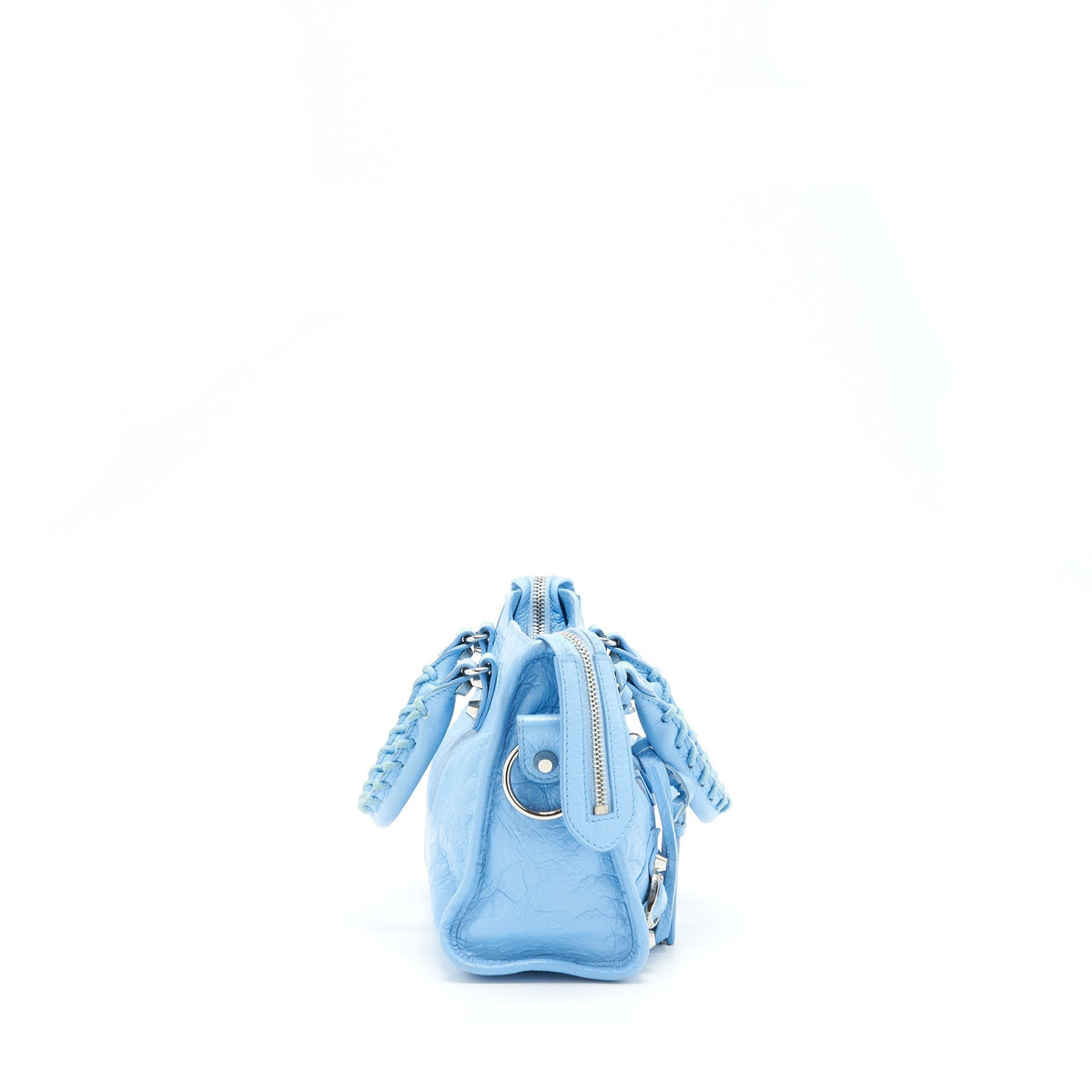 Balenciaga authentic luxury handbag Blue leather craftsmanship