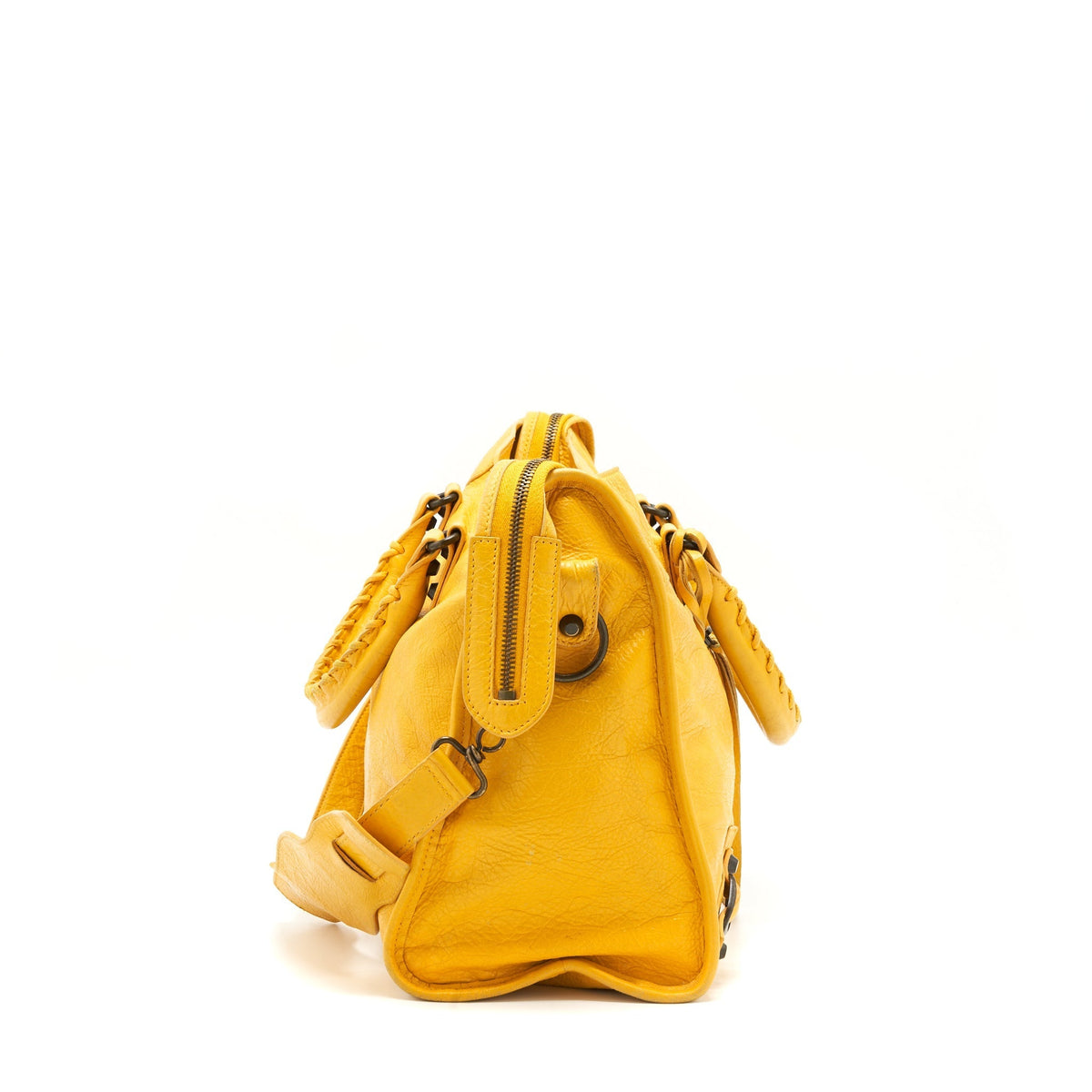 Balenciaga classic city bag yellow ruthenium hardware — Designer Leather Handbag